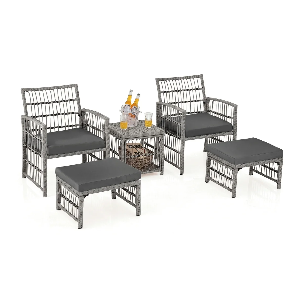 5 Piece Patio Wicker Sofa Set – image 1