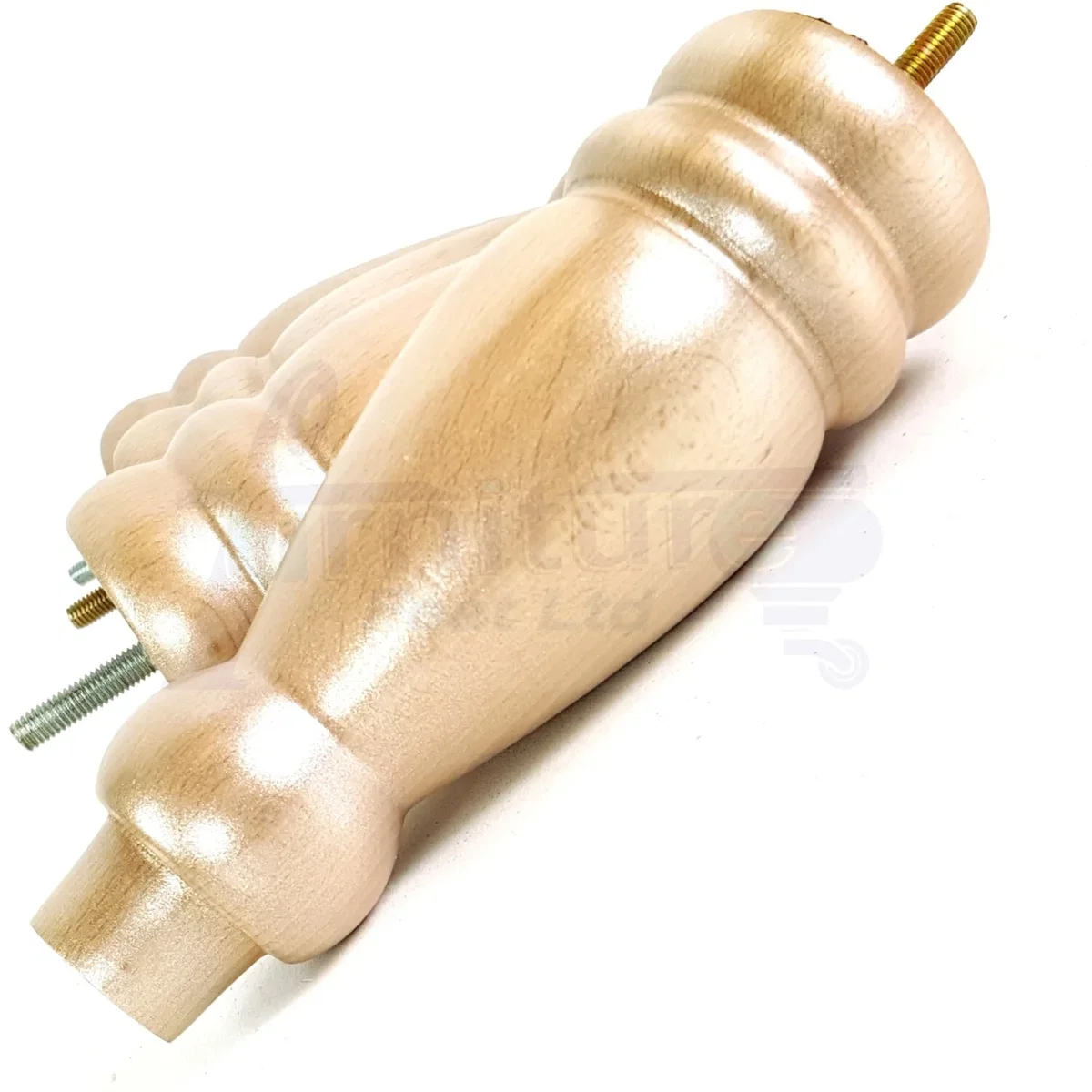 Set Of 4 Turned Furniture Legs Replacement Sofa Feet 200mm Hight M8 Thread: Oak Washed - Burnt Oak Wash – image 13