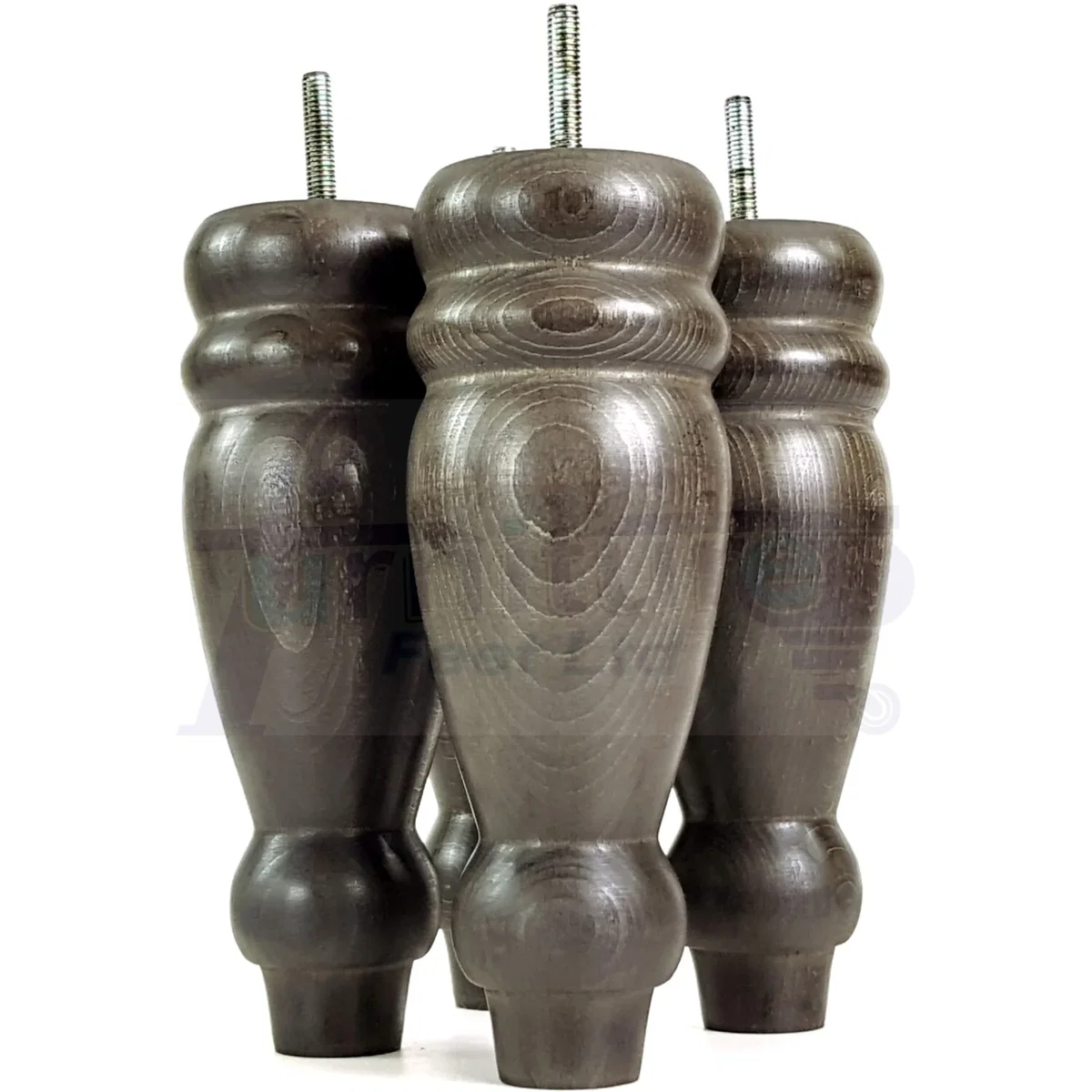 Set Of 4 Turned Furniture Legs Replacement Sofa Feet 200mm Hight M8 Thread: Oak Washed - Burnt Oak Wash – image 17