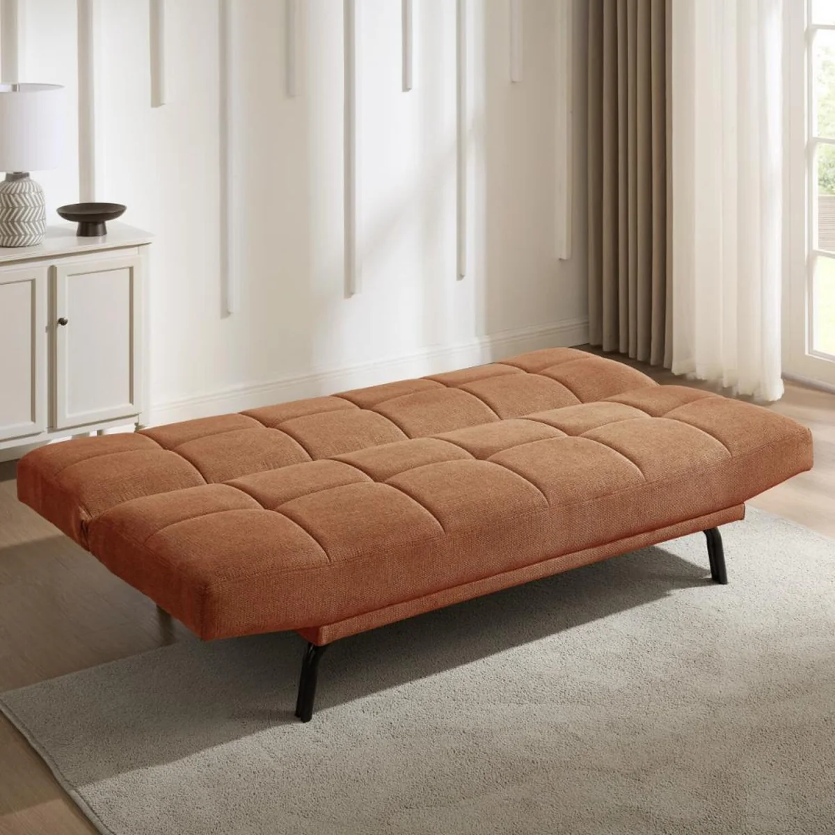 Celosia Sofa Bed - Burnt Orange Linen – image 4
