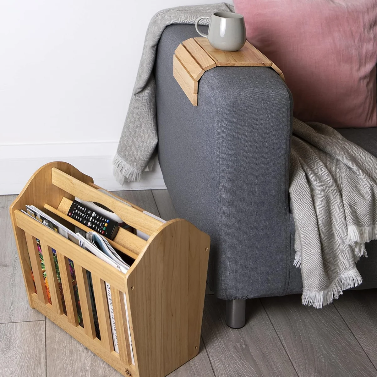 Apollo Flexible Sofa Tray Table - Natural Wood – image 5