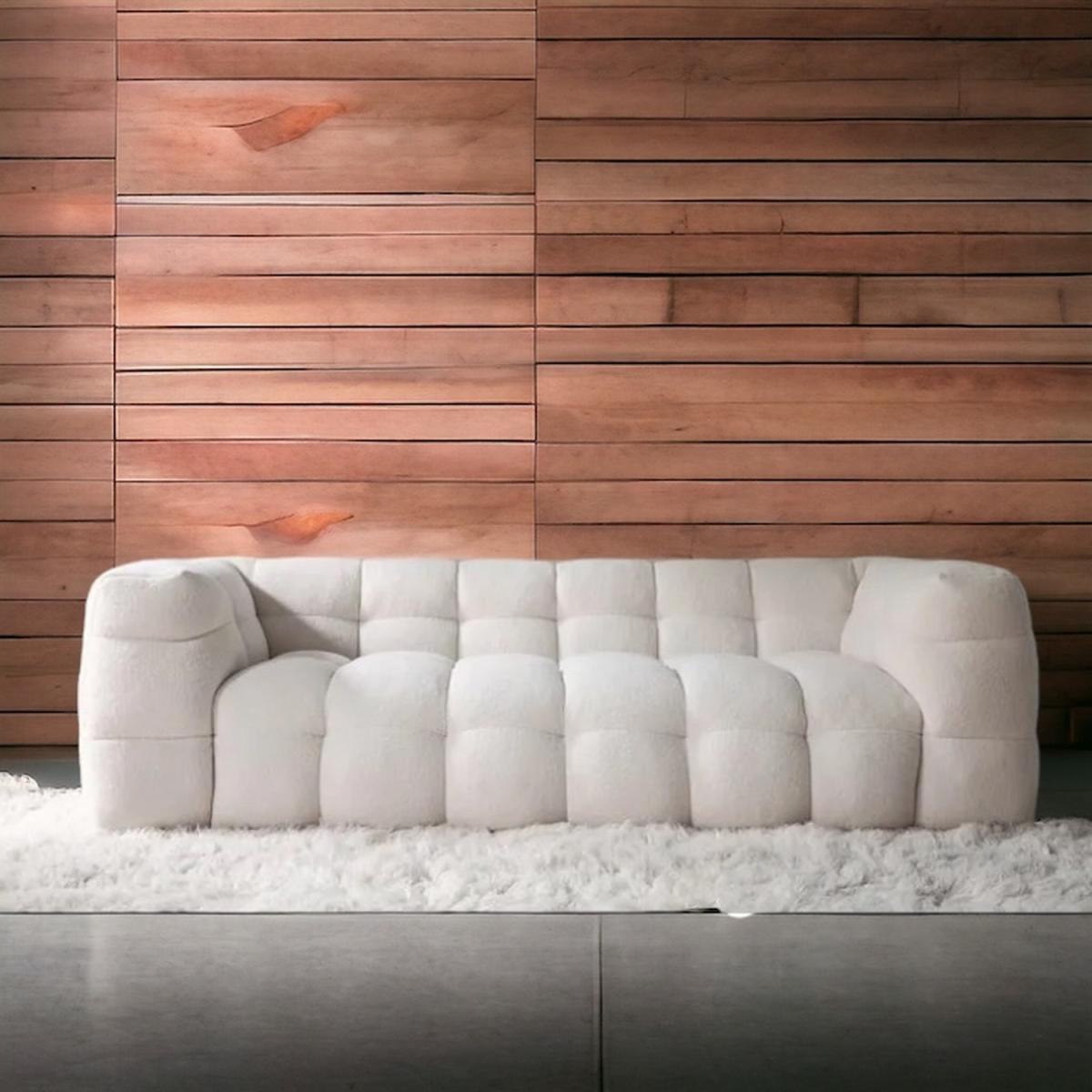Cloud Teddy Boucle Cube Sofa - Ivory