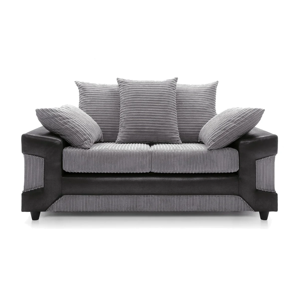 DINO Jumbo Cord Fabric 2 Seater Sofa - Black & Grey – image 1