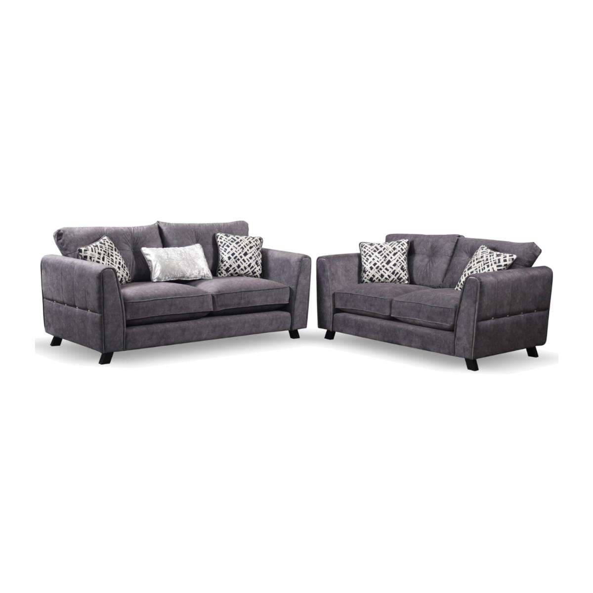 Bella 3 and 2 Sofa Set - Grey