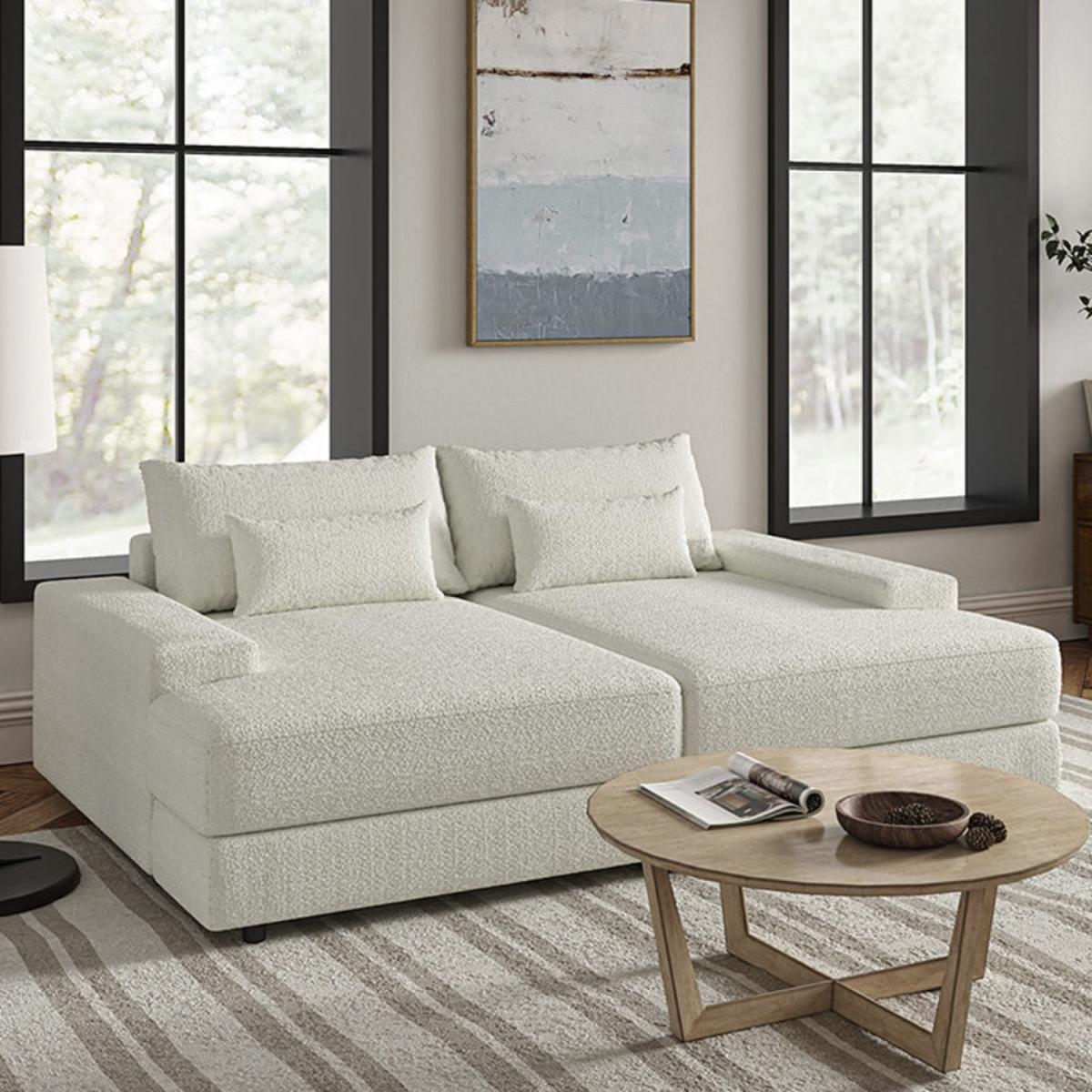 Clara Teddy boucle ivory Cinema Sofa - Ivory