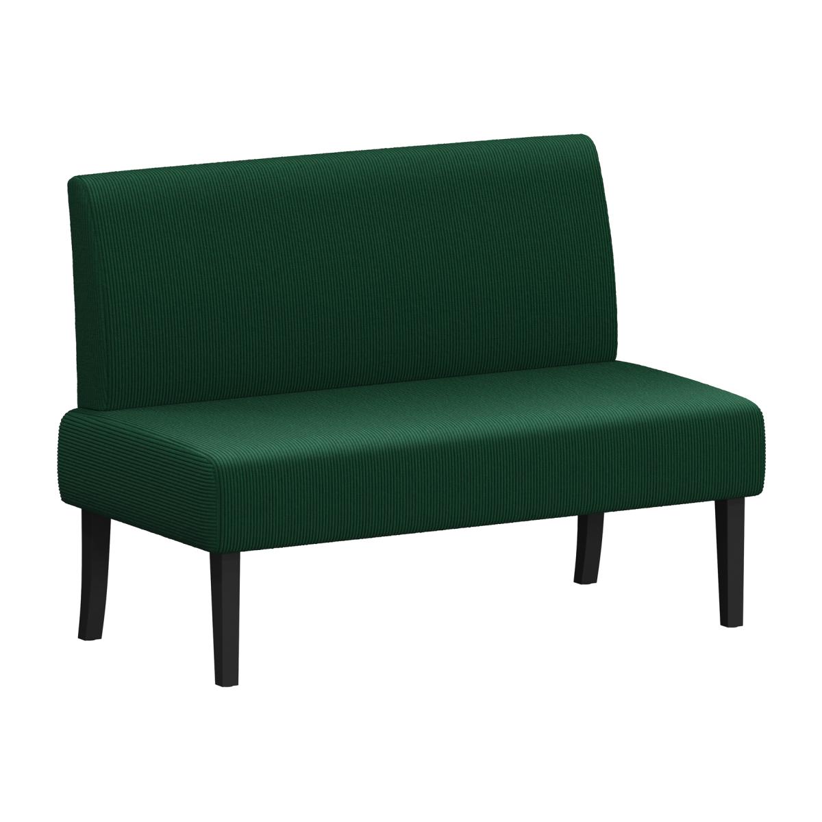 Small Armless Sofa with Solid Wood Legs - Green