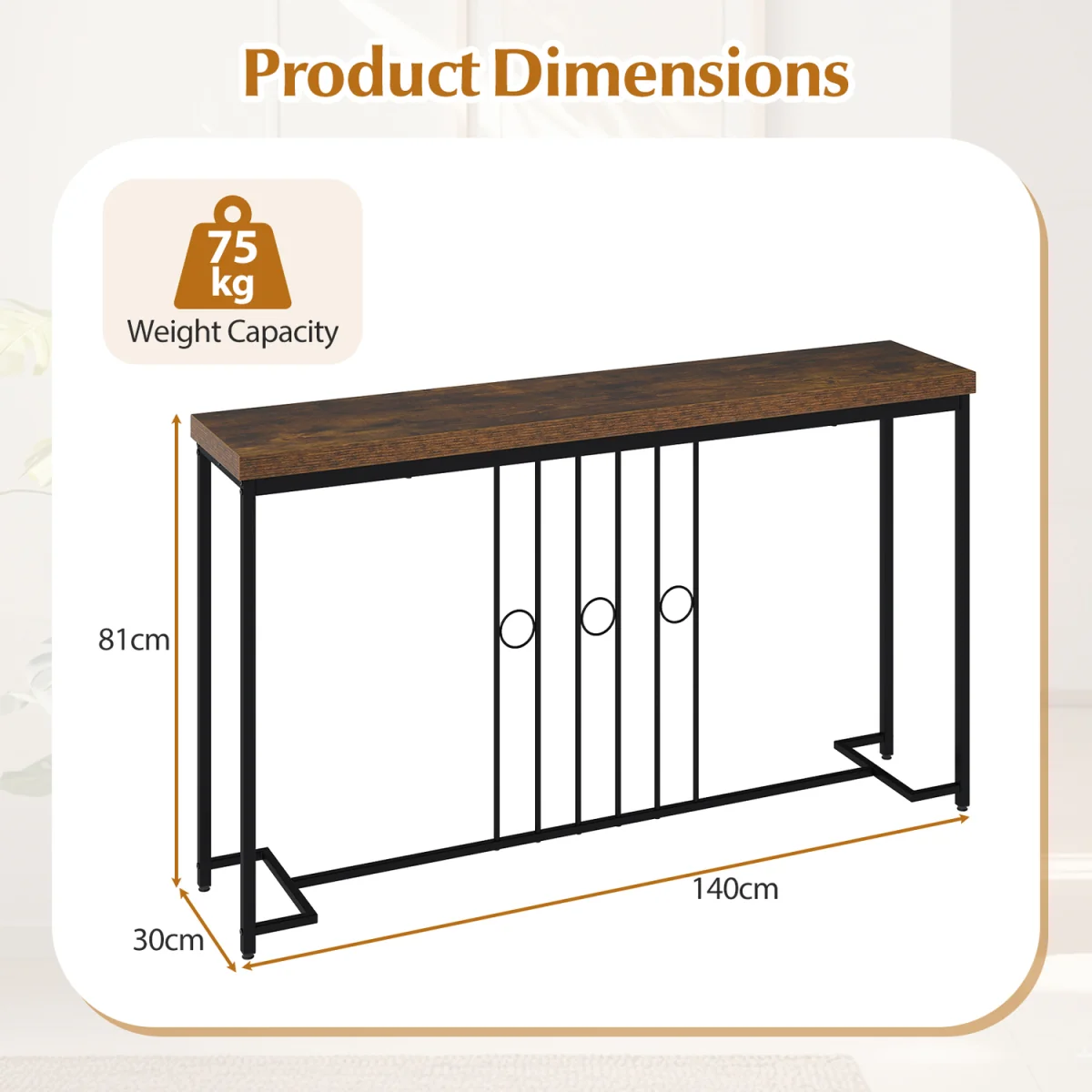 Behind Sofa Table - Brown – image 3