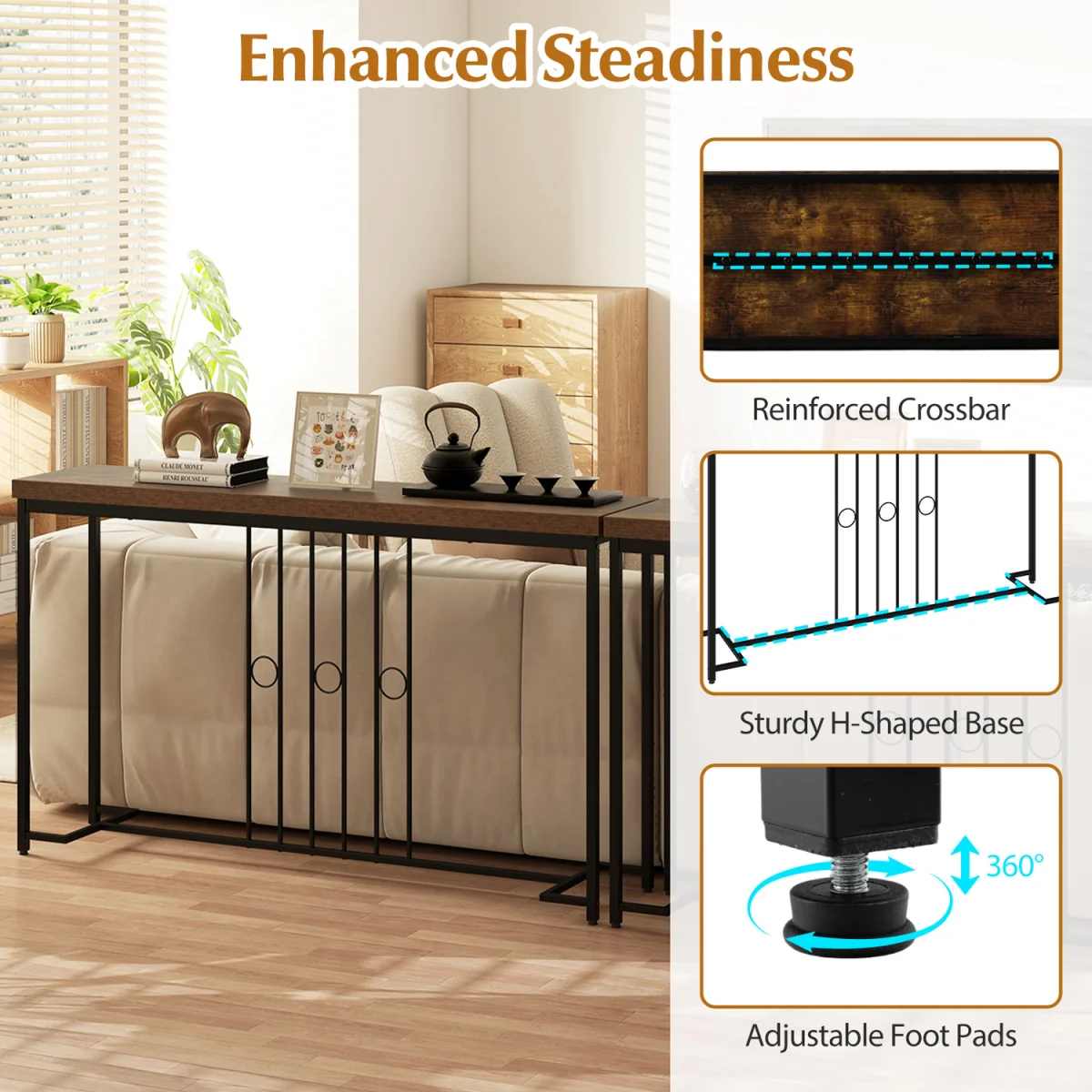 Behind Sofa Table - Brown – image 8