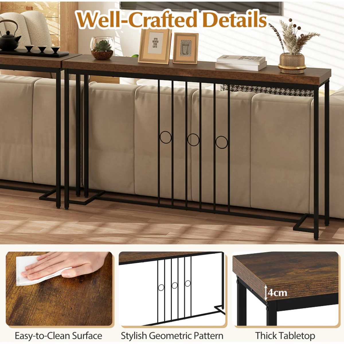 Behind Sofa Table - Brown – image 9
