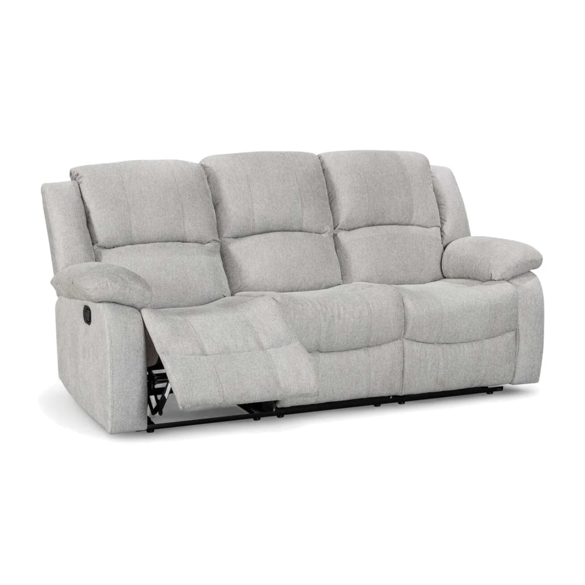 Fabric Light Grey 3 Seater Recliner Sofa VARESA - Light Grey – image 1