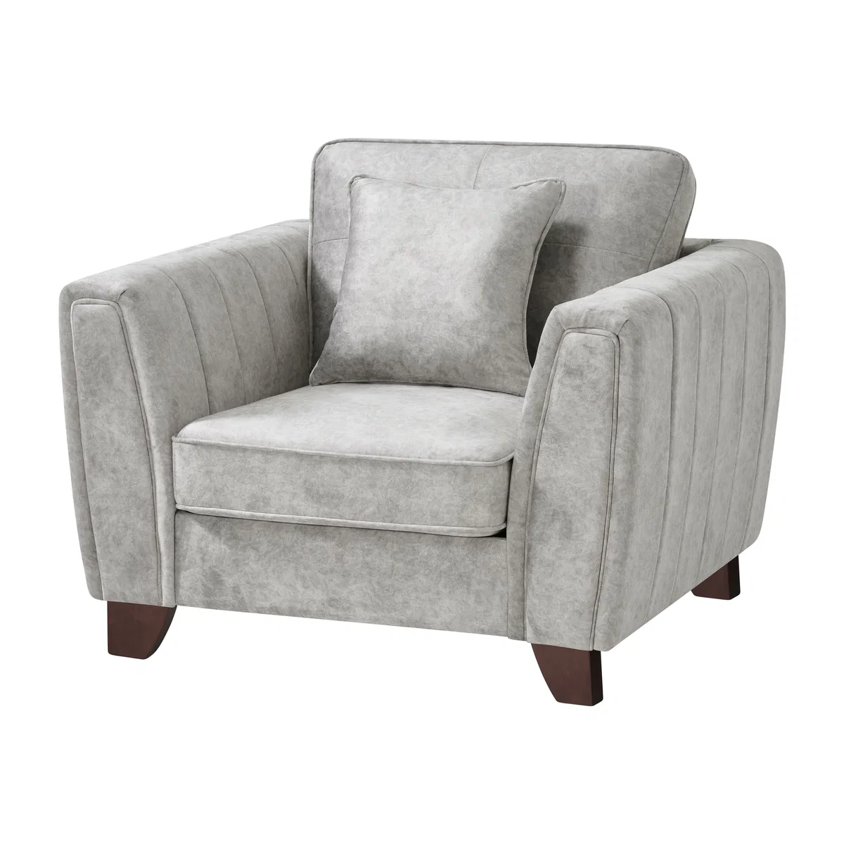 Faux Suede Sofa 3 Seater 2 Seater Arm Chair In Grey or Mink - Grey / 1 – image 1