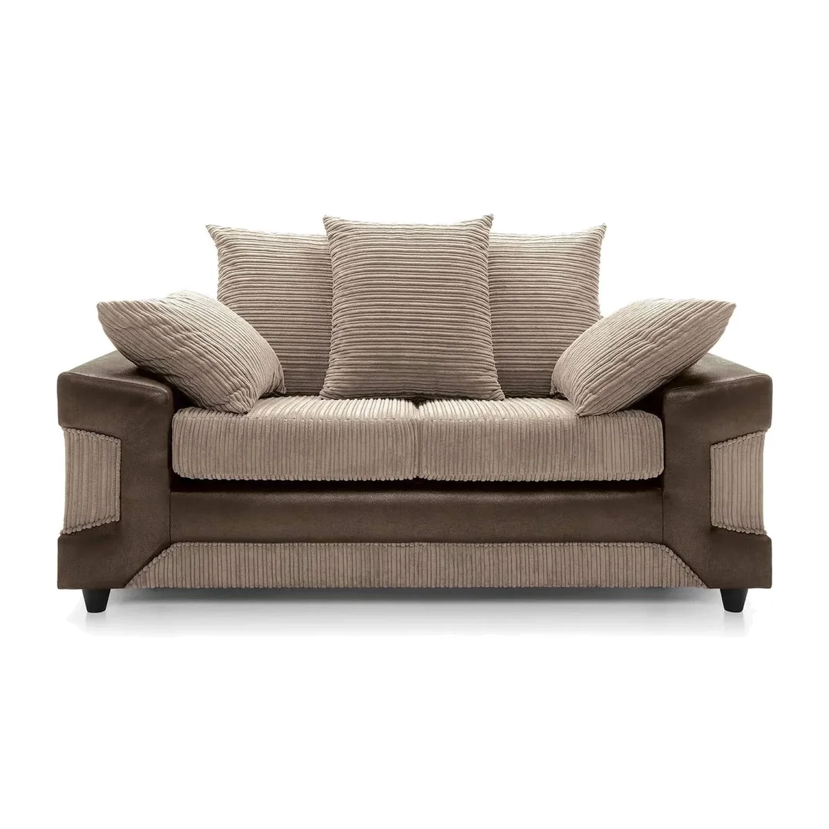 DINO Jumbo Cord Fabric 2 Seater Sofa - Brown & Coffee