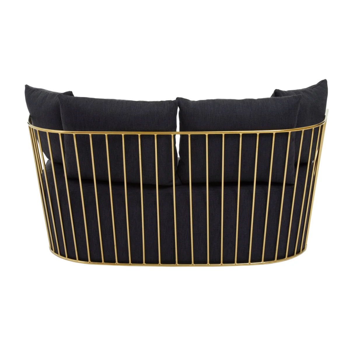 Azalea Two Seat Black Fabric Sofa - Gold – image 1