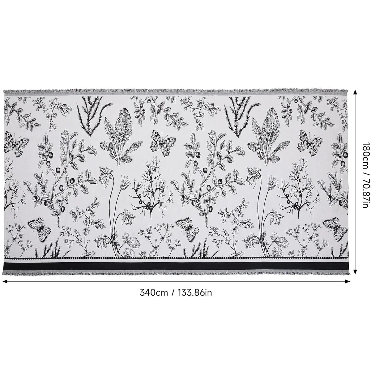 Anti-slip Soft Chenille Couch Cover Sofa Cover - White & Black / 4 Seater Sofa Cover – image 8