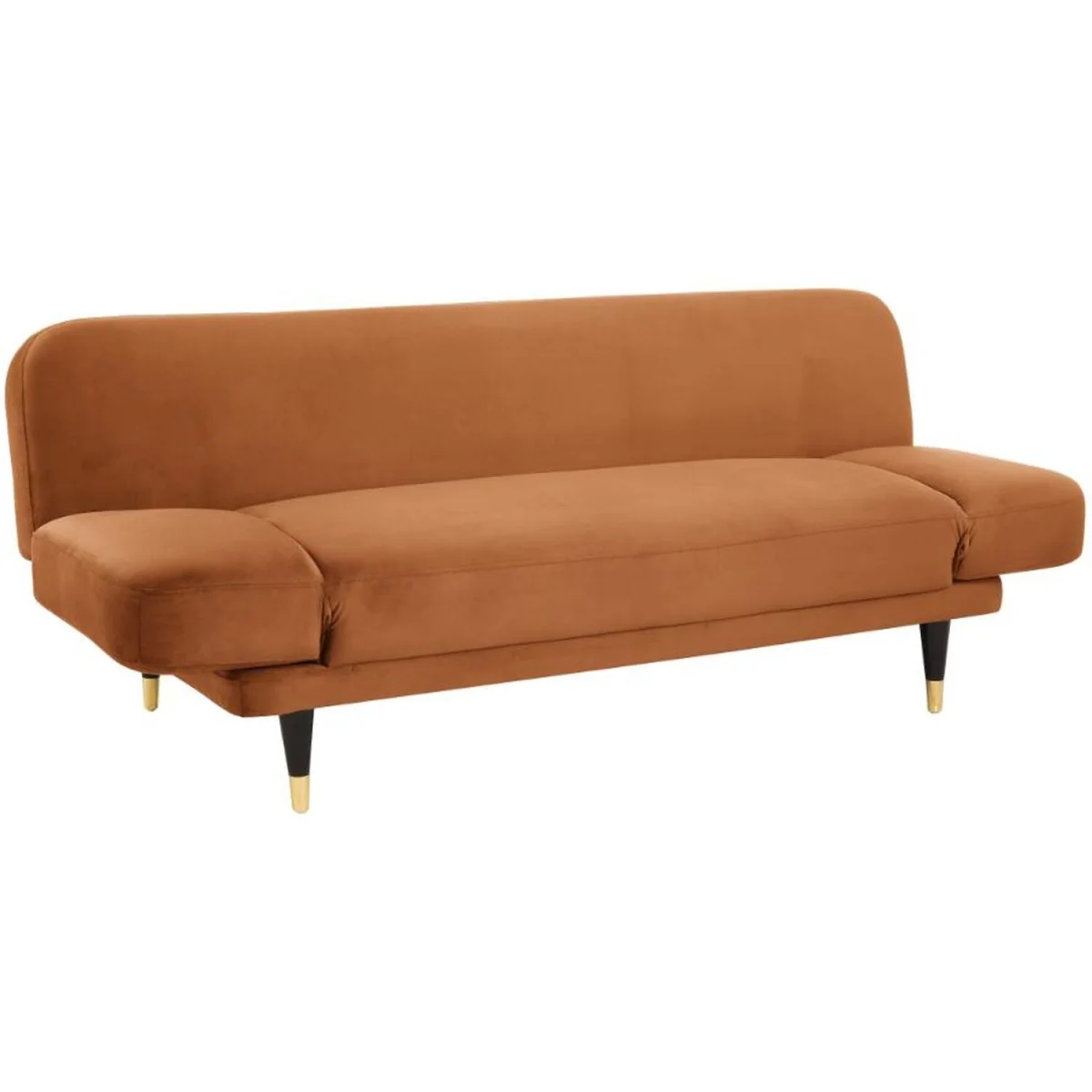 Silas Sofa Bed With Adjustable Armrests - Burnt Orange Velvet – image 2