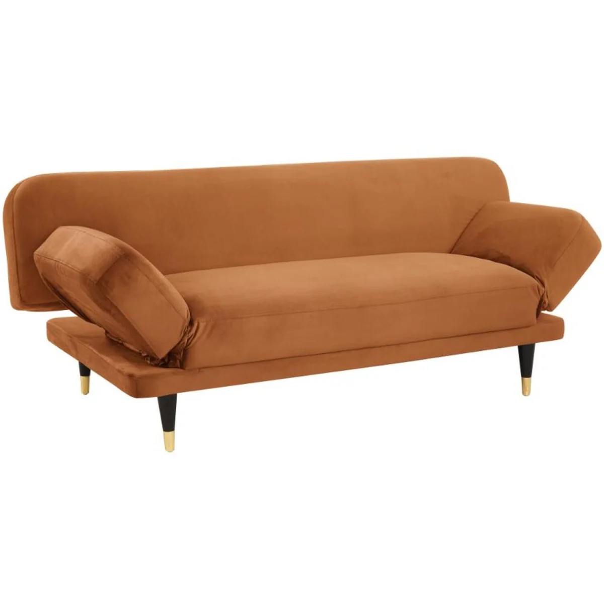 Silas Sofa Bed With Adjustable Armrests - Burnt Orange Velvet – image 3