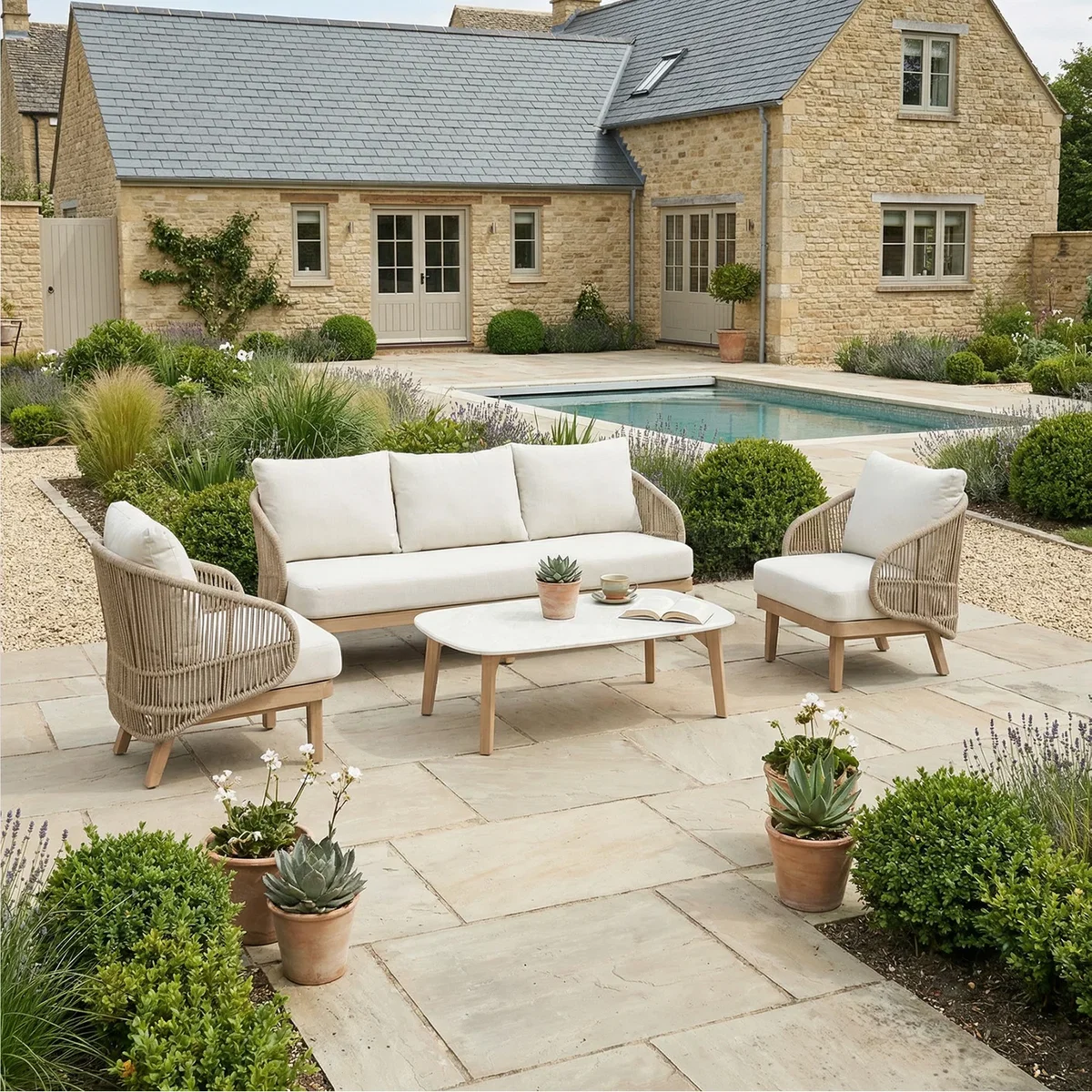 Fairford Lounge Sofa Set - Beige – image 1