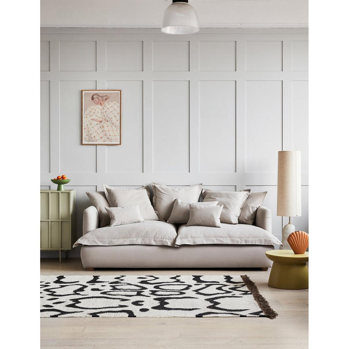 Penny Sofa 3 Seater With 2 Seat Cushion in Velvet Smoke Blue – image 2
