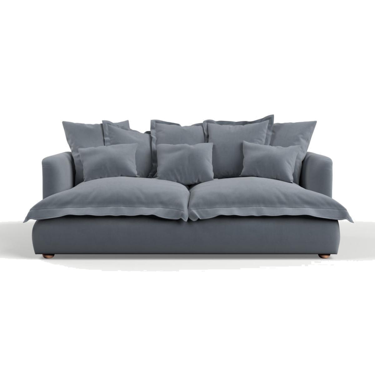Penny Sofa 3 Seater With 2 Seat Cushion in Velvet Smoke Blue – image 1