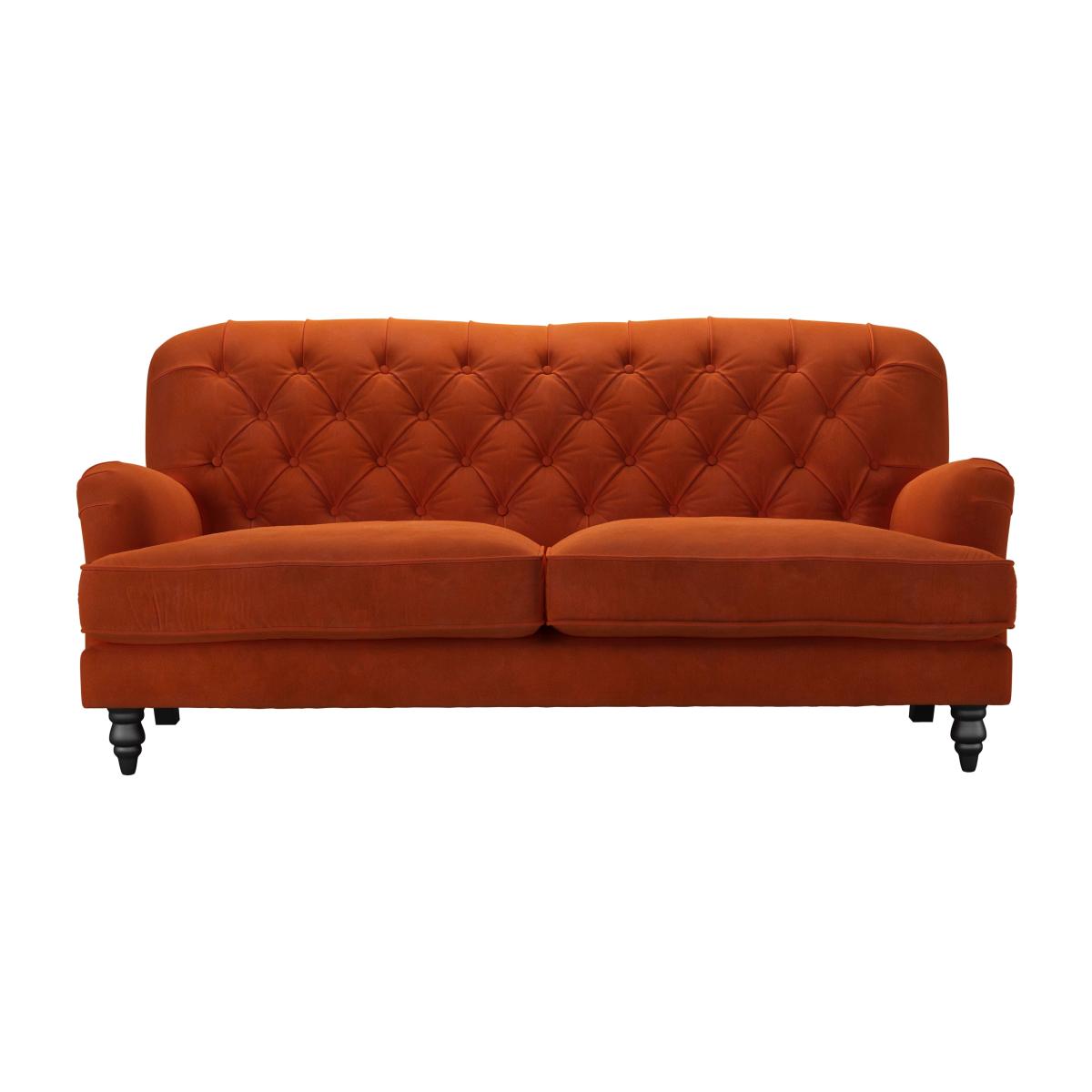 Snowdrop Button Back 3 Seat Sofa in Brick Aquaclean Clever Velvet – image 1