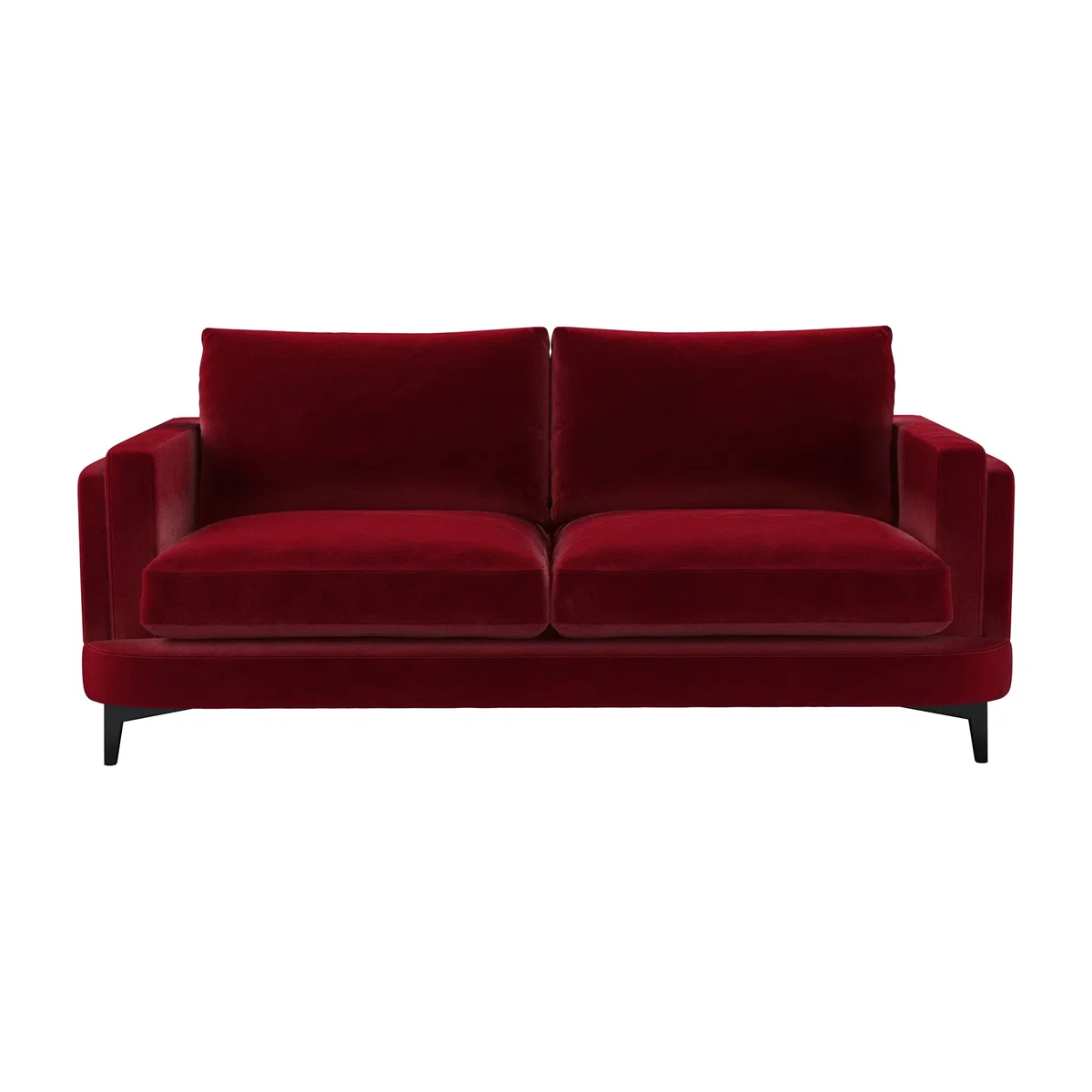 Boston Squared Arm 2.5 Seat Sofa in Malbec Cotton Matt Velvet – image 1