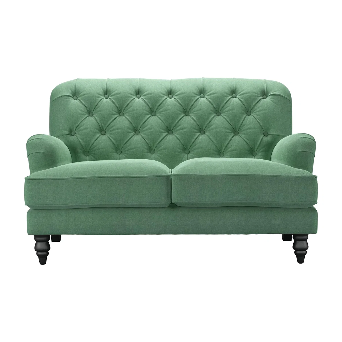 Snowdrop Button Back 2 Seat Sofa (breaks down) in Celadon Easy Cotton – image 1