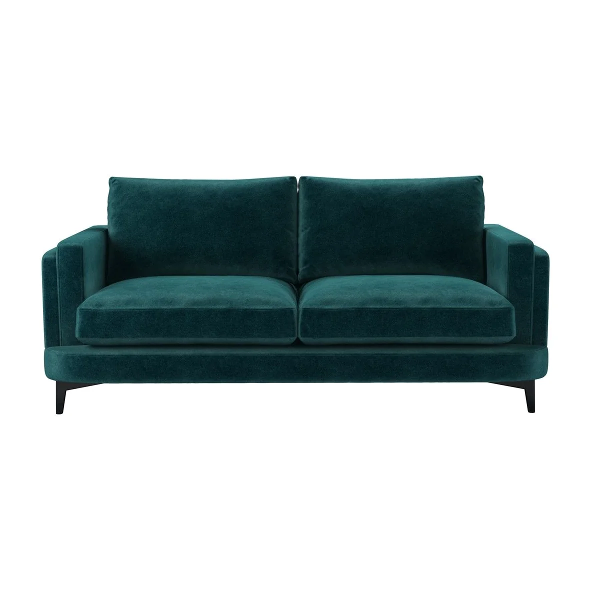 Boston Squared Arm 2.5 Seat Sofa in Jade Smart Velvet - sofa.com