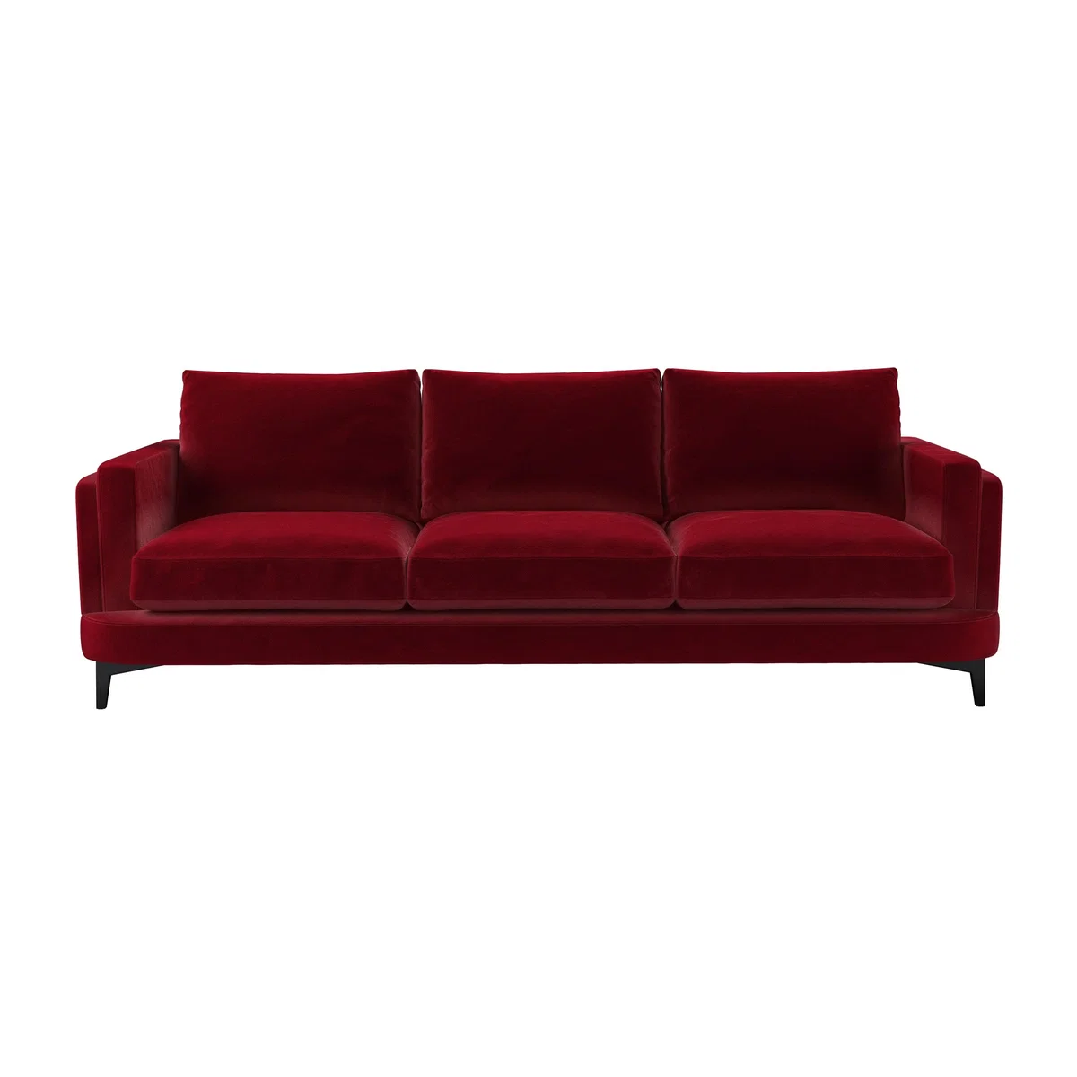 Boston Squared Arm 4 Seat Sofa in Malbec Cotton Matt Velvet – image 1