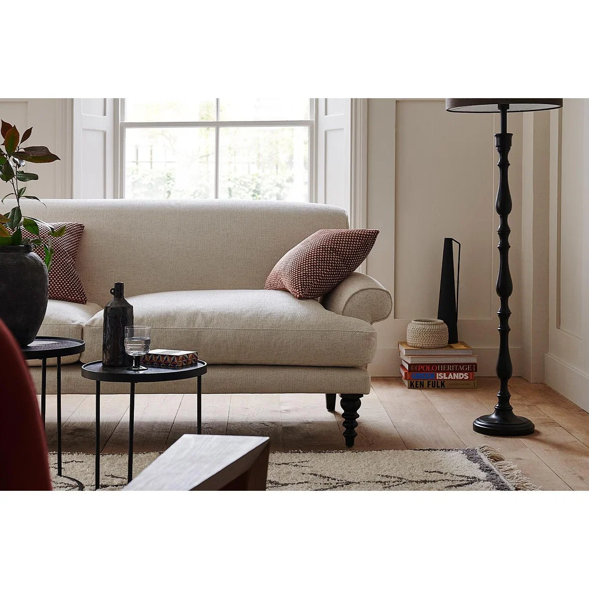 Saturday 3 Seat Sofa in Liquorice Baylee Multi-Tone Viscose Linen – image 6