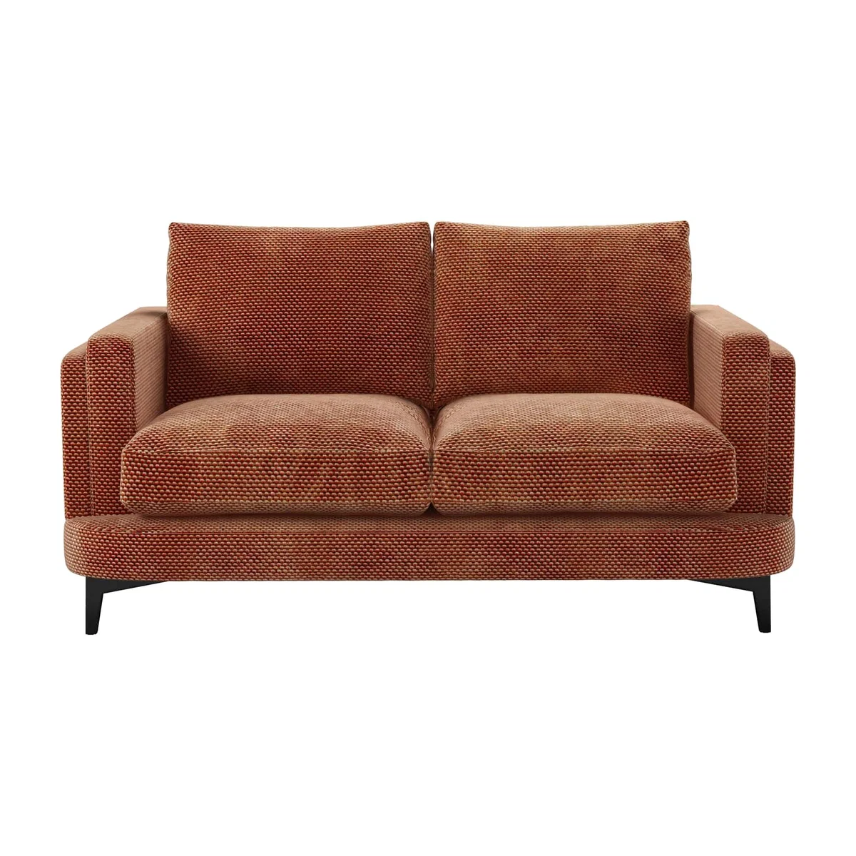 Boston Squared Arm 2 Seat Sofa in Pomegranate Bubble Velvet