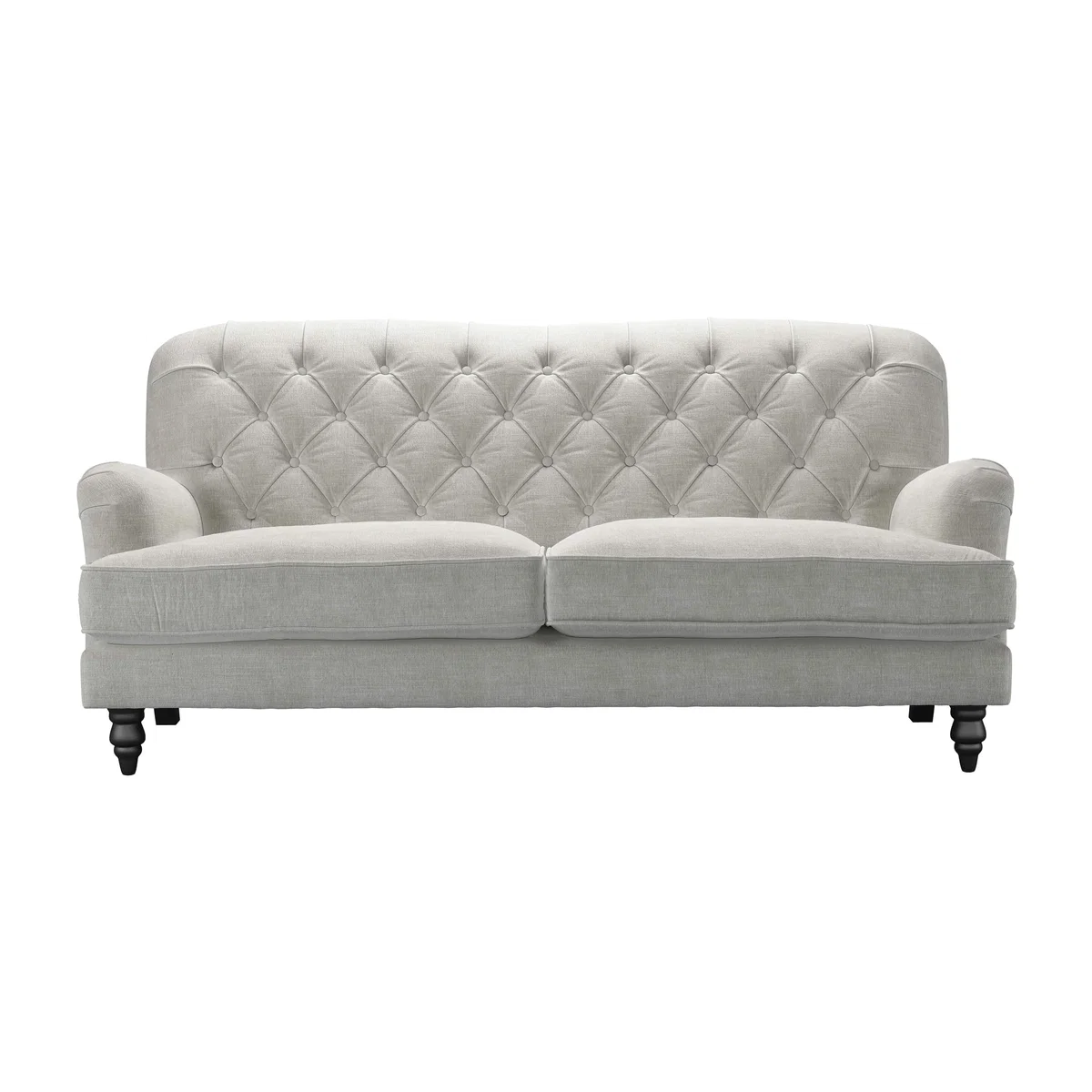 Snowdrop Button Back 3 Seat Sofa in Fog Aquaclean Clever Chenille – image 1