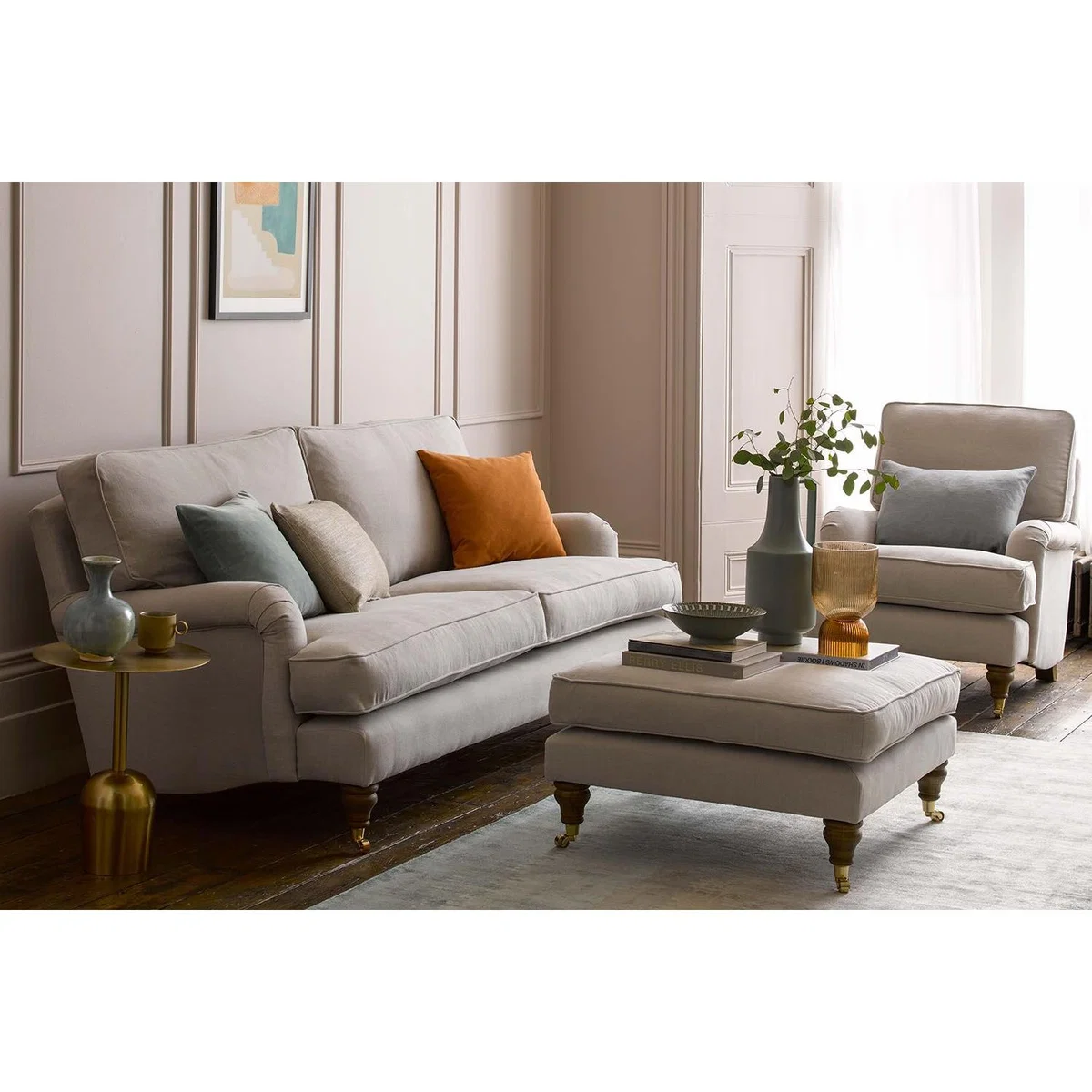 Bluebell 4 Seat Sofa in Fog Aquaclean Clever Chenille – image 3