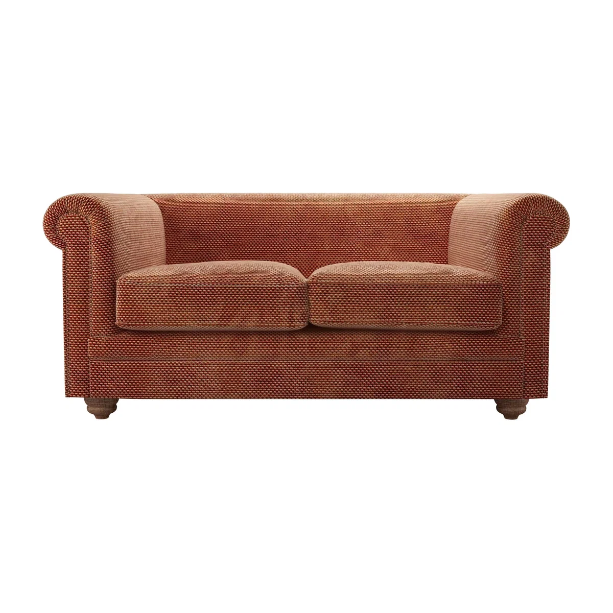 Patrick Unbuttoned 2 Seat Sofa in Pomegranate Bubble Velvet – image 1