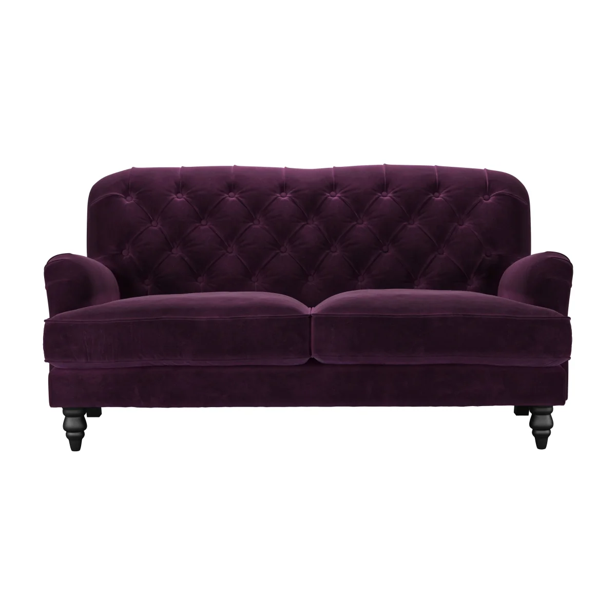 Snowdrop Button Back 2.5 Seat Sofa (breaks down) in Damson Smart Velvet – image 1