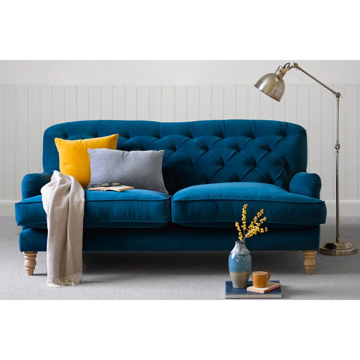 Snowdrop Button Back 2.5 Seat Sofa in Damson Smart Velvet – image 2