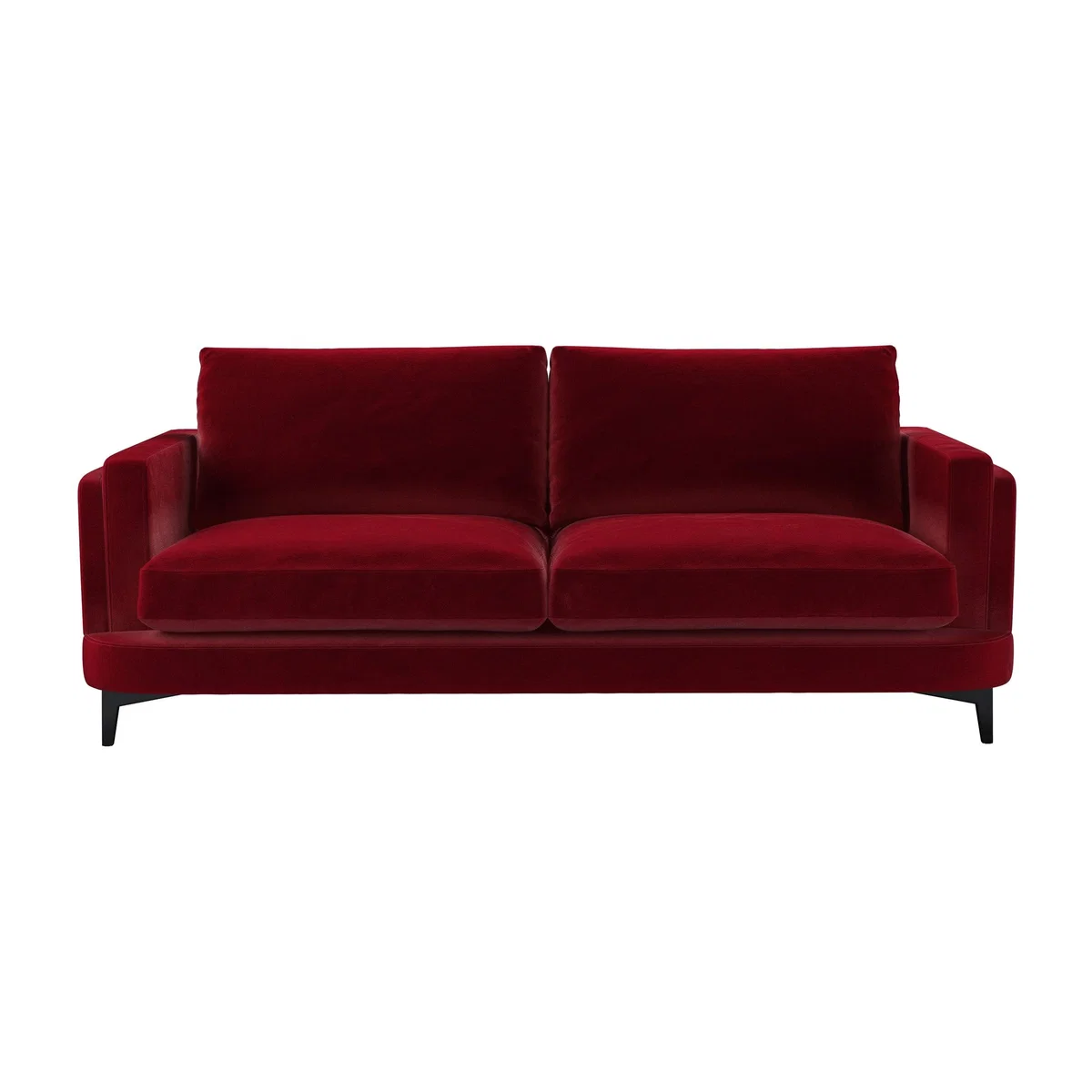 Boston Squared Arm 3 Seat Sofa in Malbec Cotton Matt Velvet – image 1