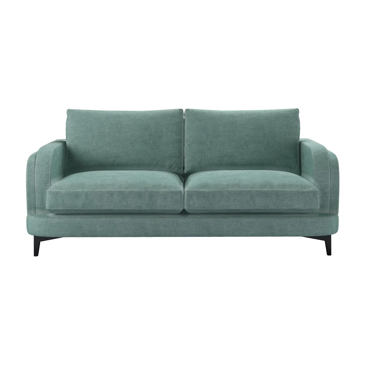 Boston Curved Arm 2.5 Seat Sofa in Sea Spray Aquaclean Clever Chenille – image 1