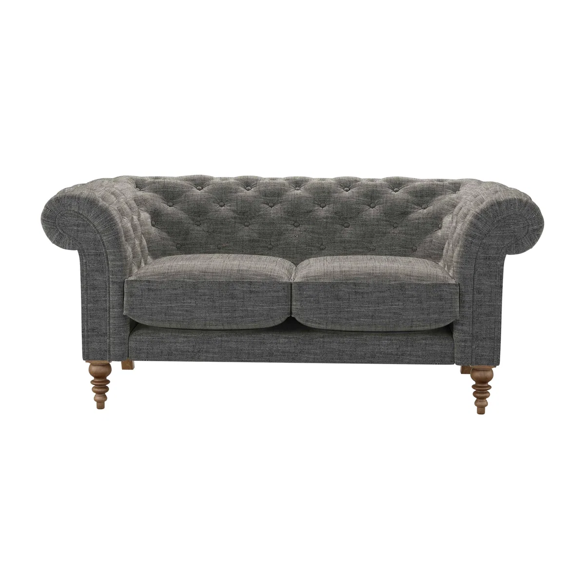 Oscar 2 Seat Sofa in Liquorice Baylee Multi-Tone Viscose Linen – image 1