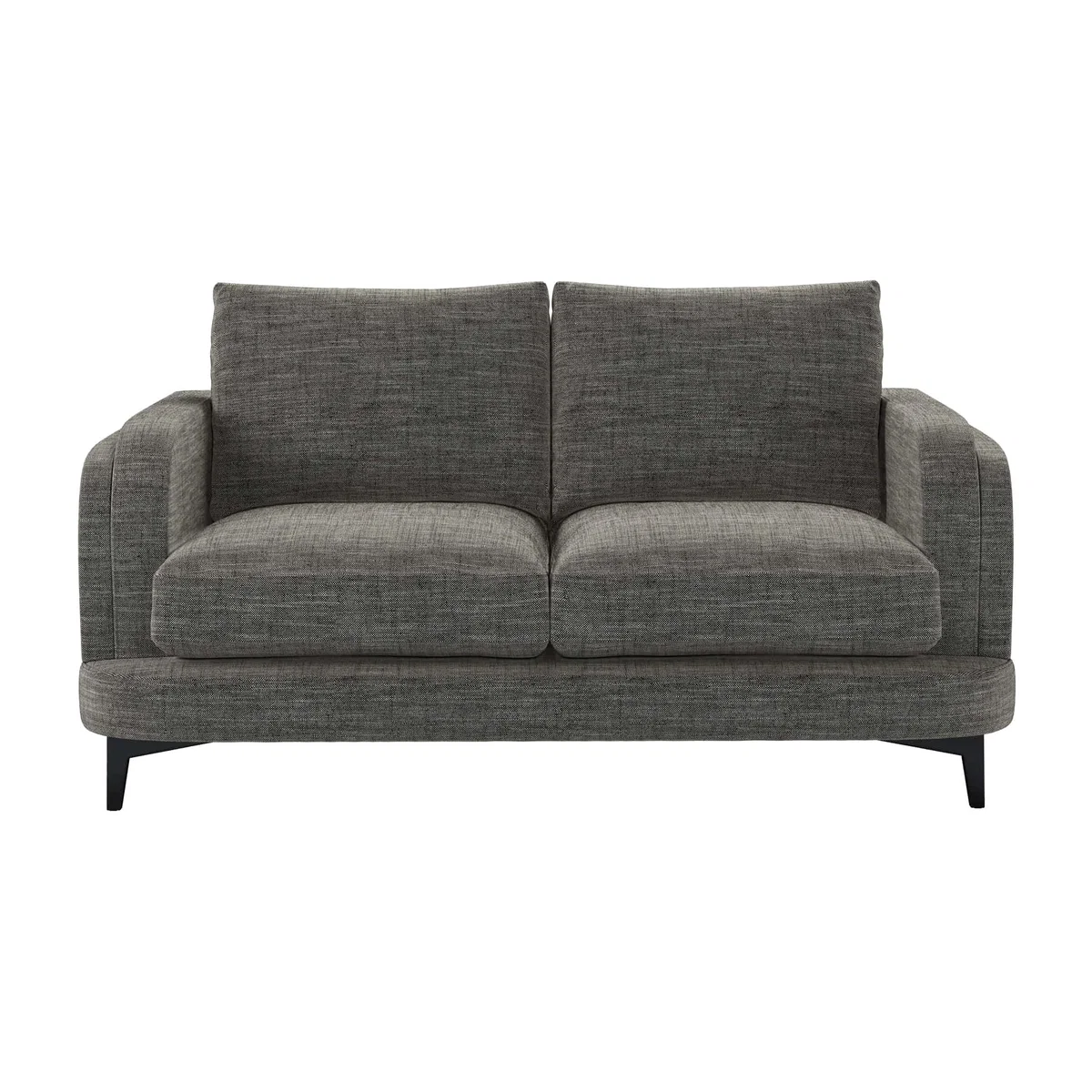 Boston Curved Arm 2 Seat Sofa in Liquorice Baylee Multi-Tone Viscose Linen – image 1