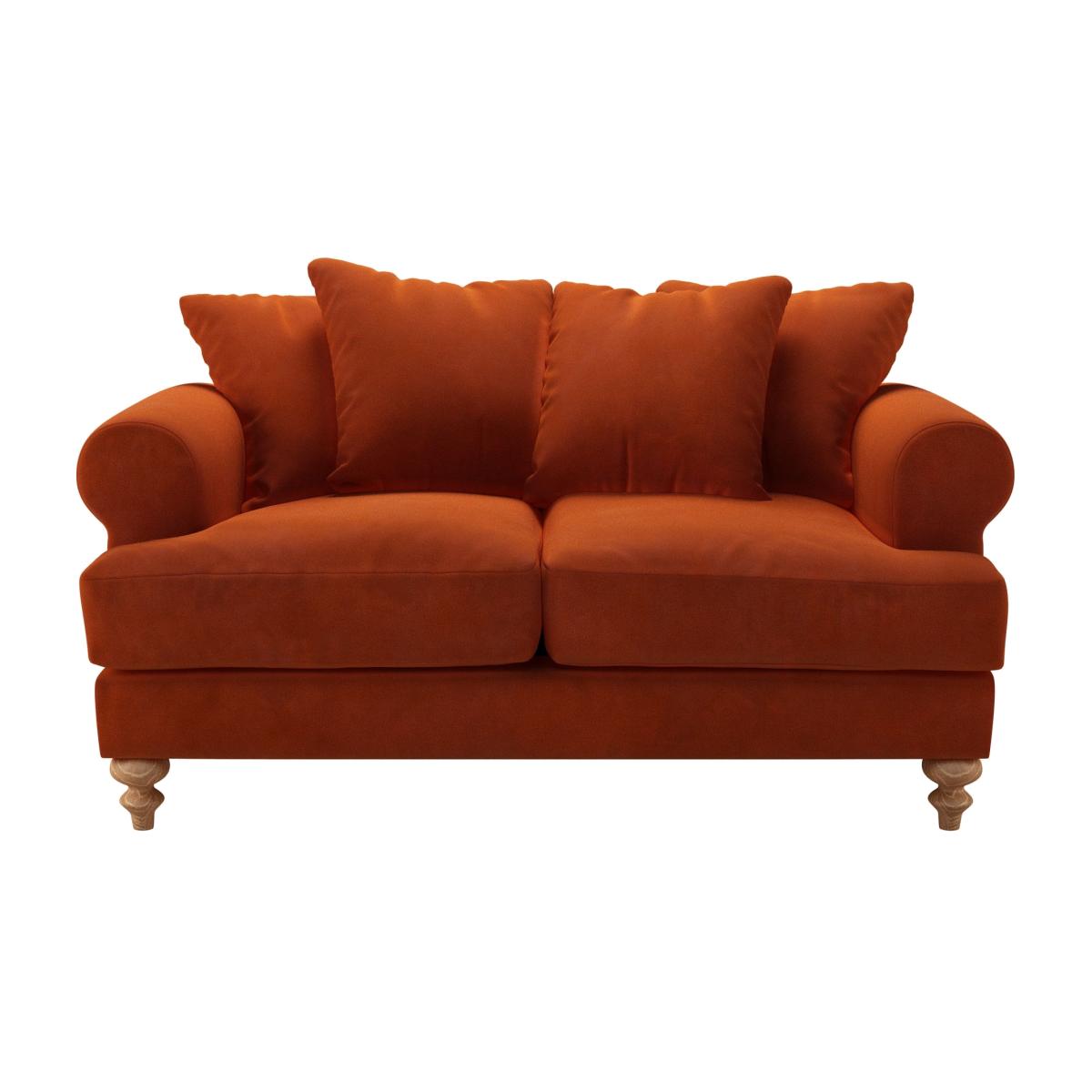 Teddy 2 Seat Sofa in Brick Aquaclean Clever Velvet – image 1
