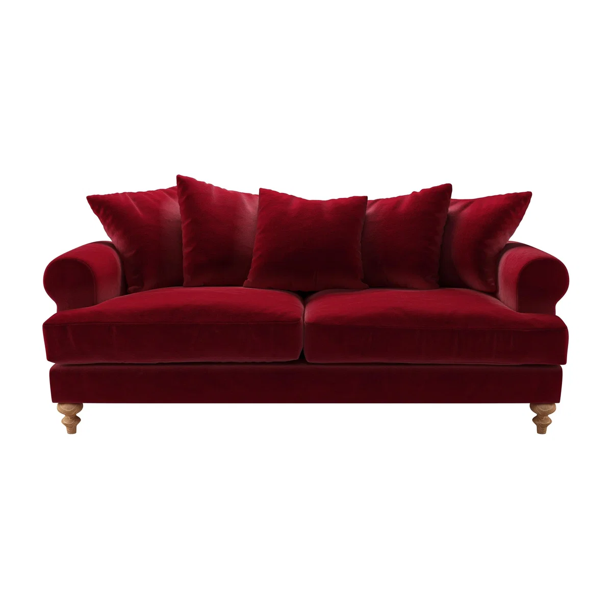 Teddy 3 Seat Sofa in Malbec Cotton Matt Velvet – image 1
