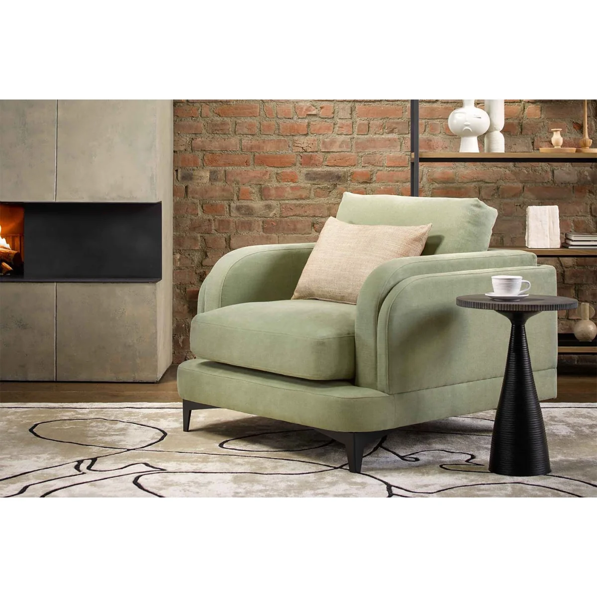 Boston Curved Arm 2.5 Seat Sofa in Pomegranate Bubble Velvet – image 7