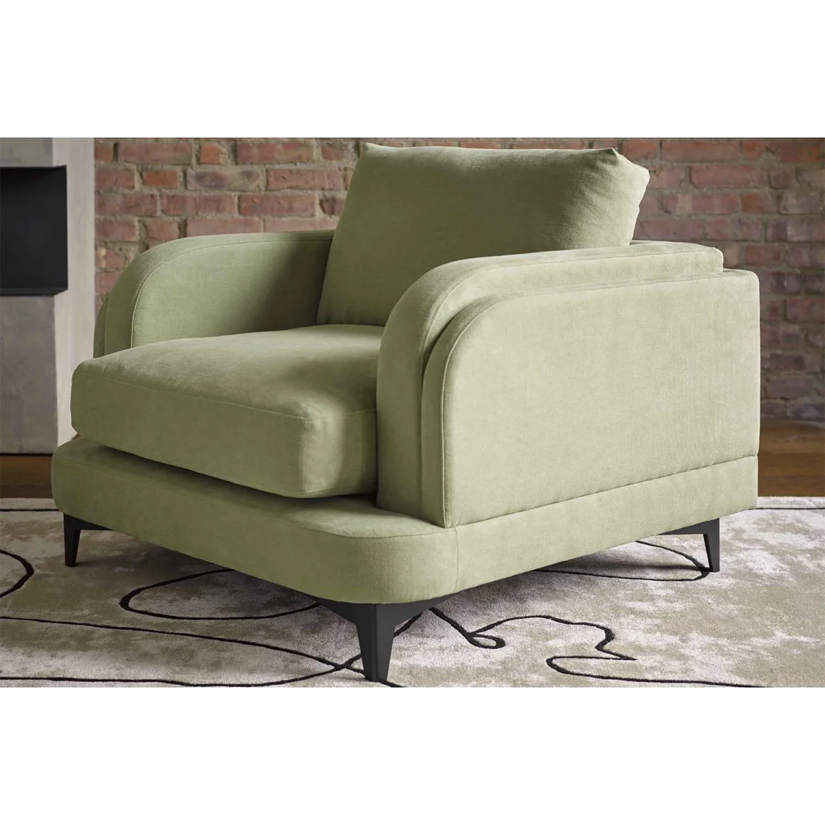 Boston Curved Arm 2.5 Seat Sofa in Pomegranate Bubble Velvet – image 10