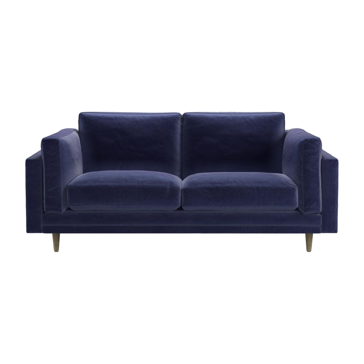 Marco 2 Seat Sofa in Prussian Blue Cotton Matt Velvet – image 1
