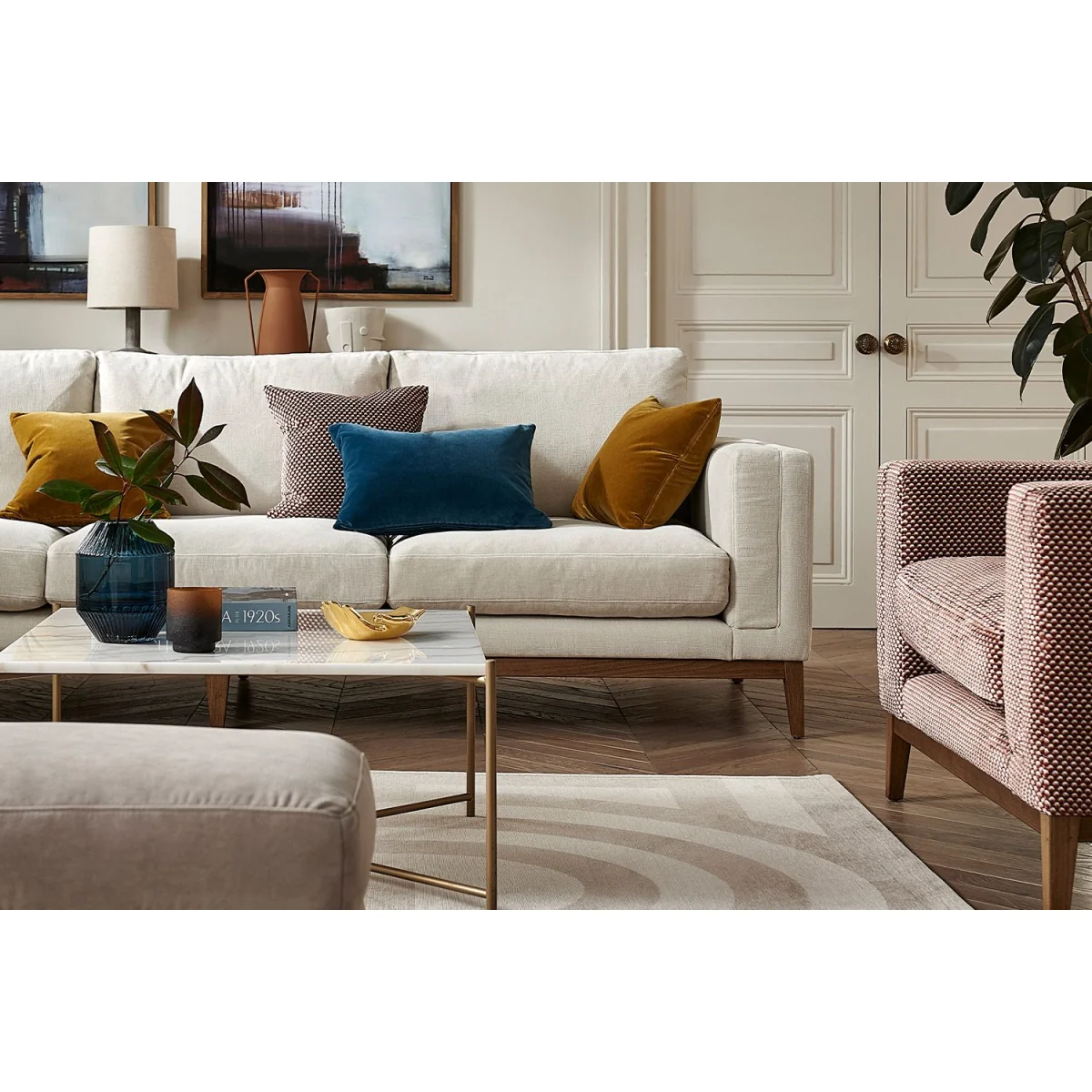 Costello  2.5 Seat Sofa in Malbec Cotton Matt Velvet – image 7