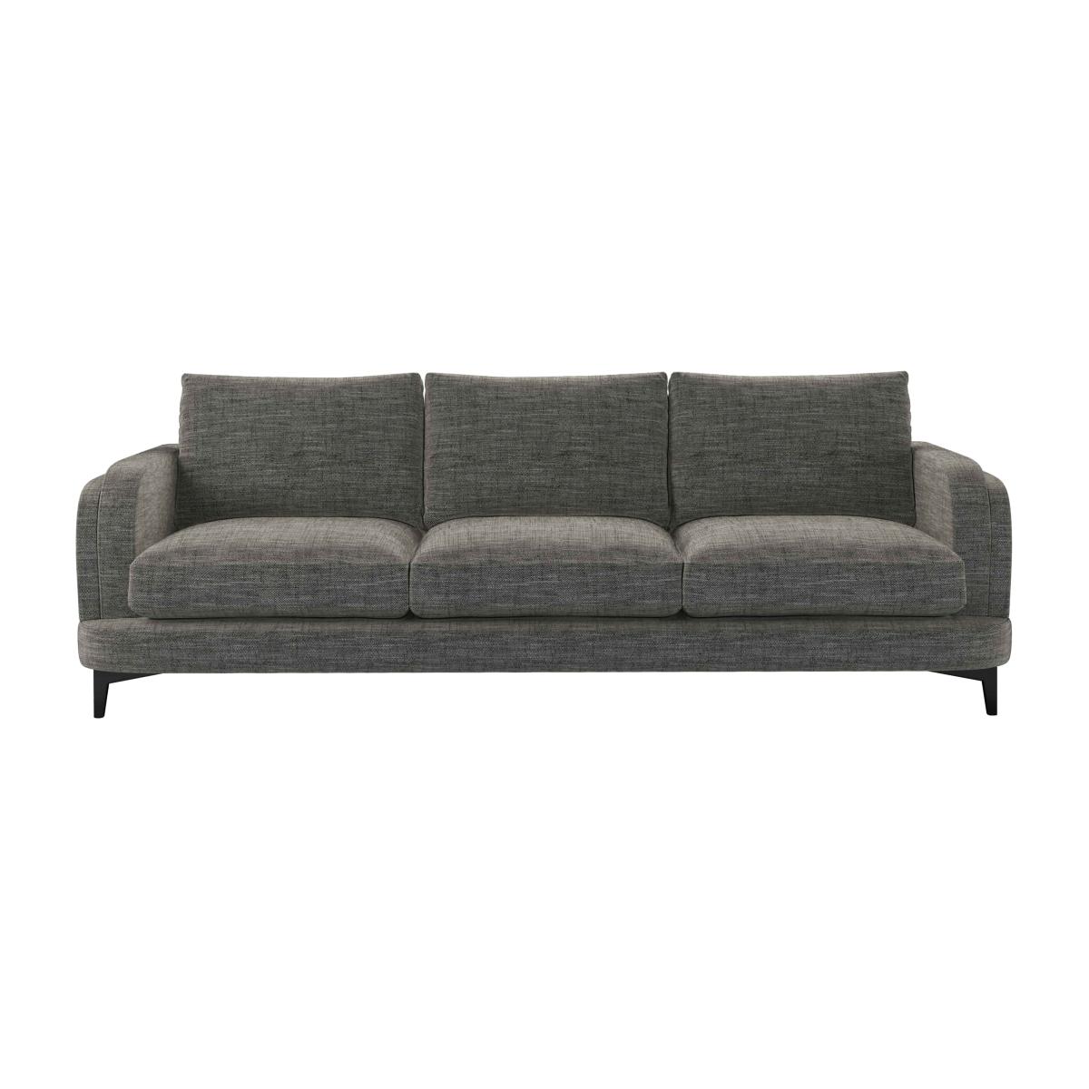 Boston Curved Arm 4 Seat Sofa in Liquorice Baylee Multi-Tone Viscose Linen – image 1