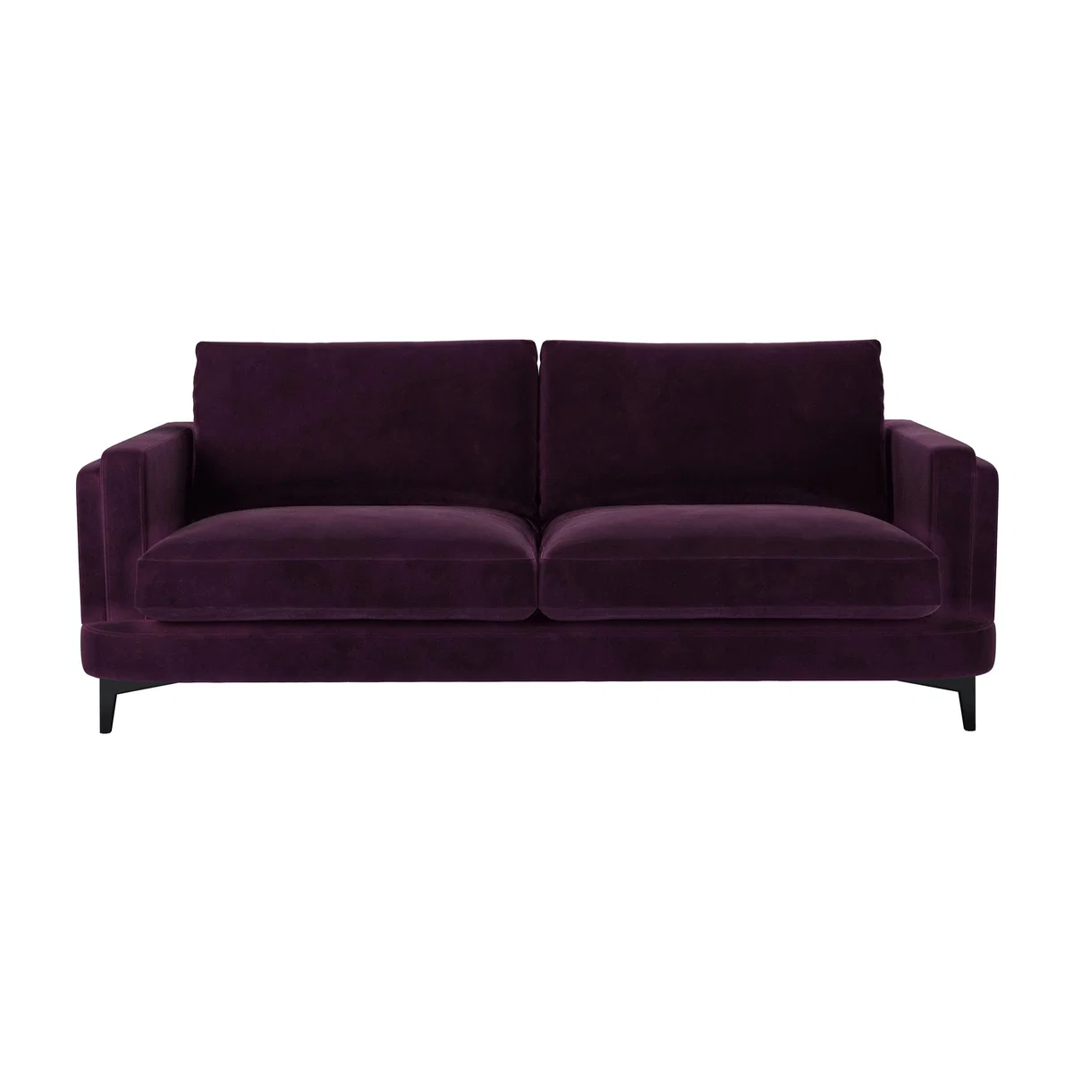 Boston Squared Arm 3 Seat Sofa in Damson Smart Velvet – image 1