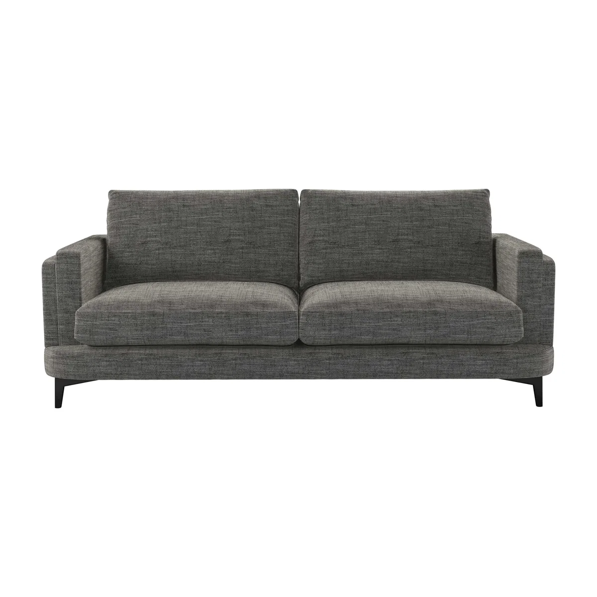 Boston Squared Arm 3 Seat Sofa in Liquorice Baylee Multi-Tone Viscose Linen – image 1