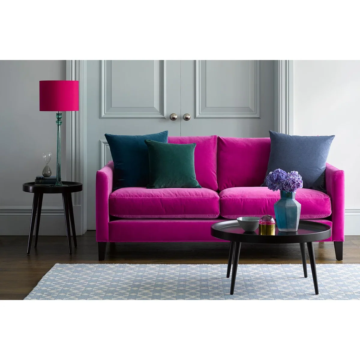 Izzy 2.5 Seat Sofa (breaks down) in Liquorice Baylee Multi-Tone Viscose Linen – image 2