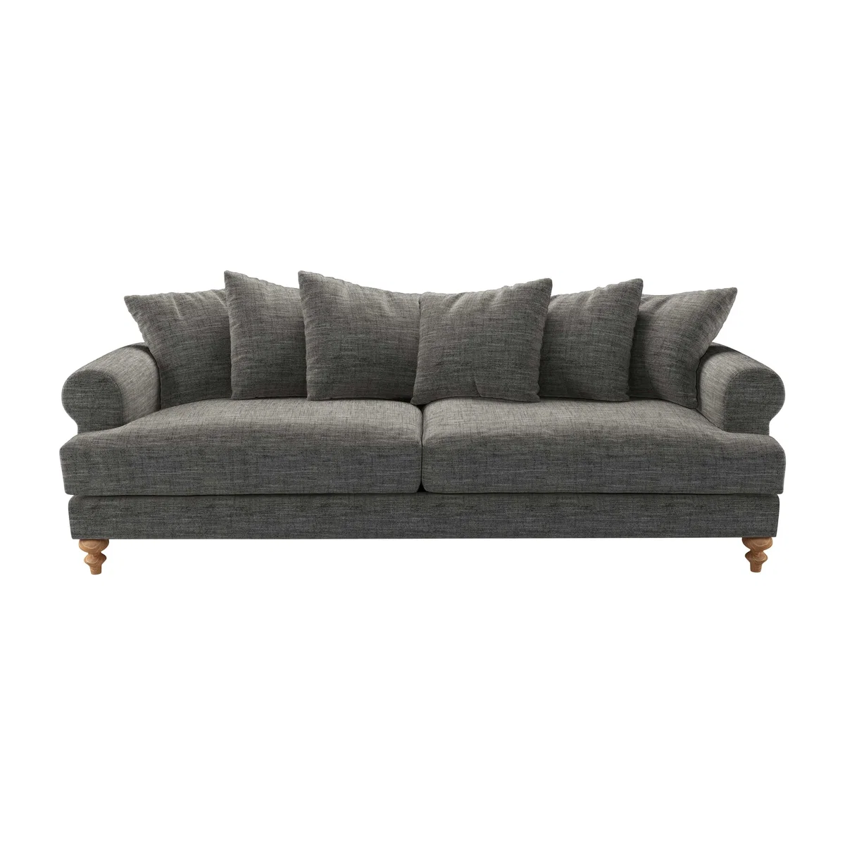 Teddy 4 Seat Sofa in Liquorice Baylee Multi-Tone Viscose Linen – image 1